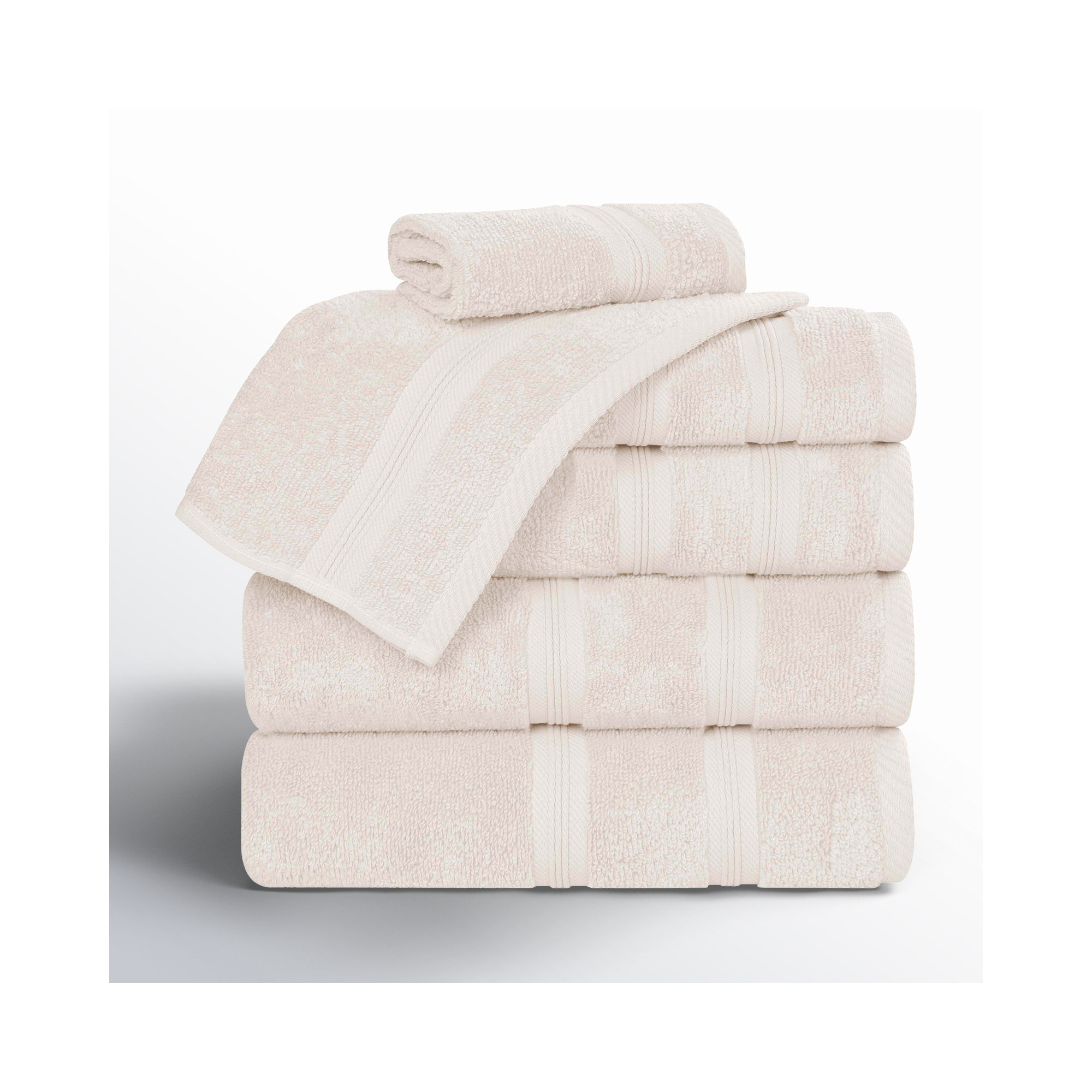 Selda Smart Dry 6 Piece Cotton Towel Set, Ivory