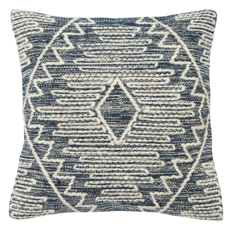 Wool Blend Throw Pillow, Blue