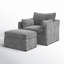 Fauteuil à housse avec roues et repose-pieds Cario-98143555-134055145