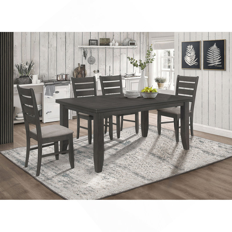 Dexter Grey and Dark Grey 5-piece Rectangular Dining Set