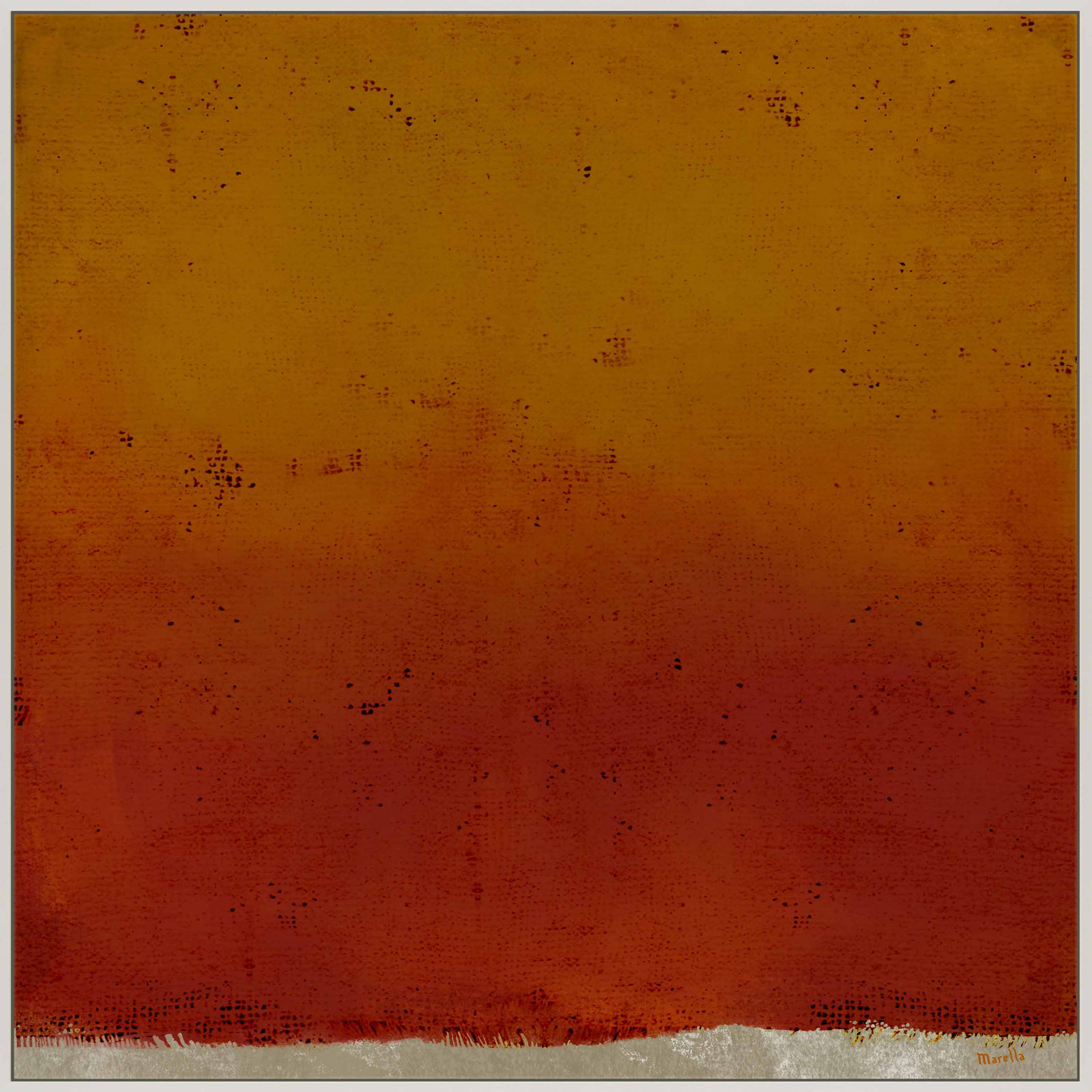 Sunset by Marco Marella for Studio M - Framed Wall Art, 36" H x 36" W, Canvas, White