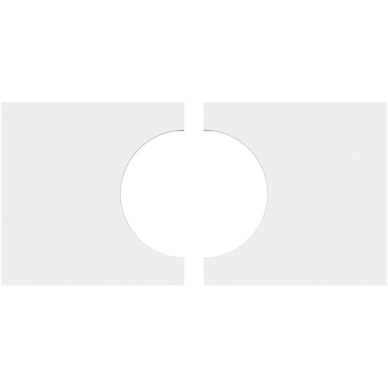 20"W x 10"H x 7"ID x 7"C x 1"P Rectangle Architectural Grade PVC Contemporary Ceiling Medallion, Two Piece