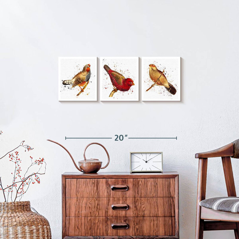 «Tiny Birds», reproduction sur toile, H 8 po x l 26 po x P 1 po