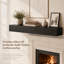 72 "manteau de cheminée en bois massif noir 72", tablette murale flottante rustique pour la décoration intérieure-132210610