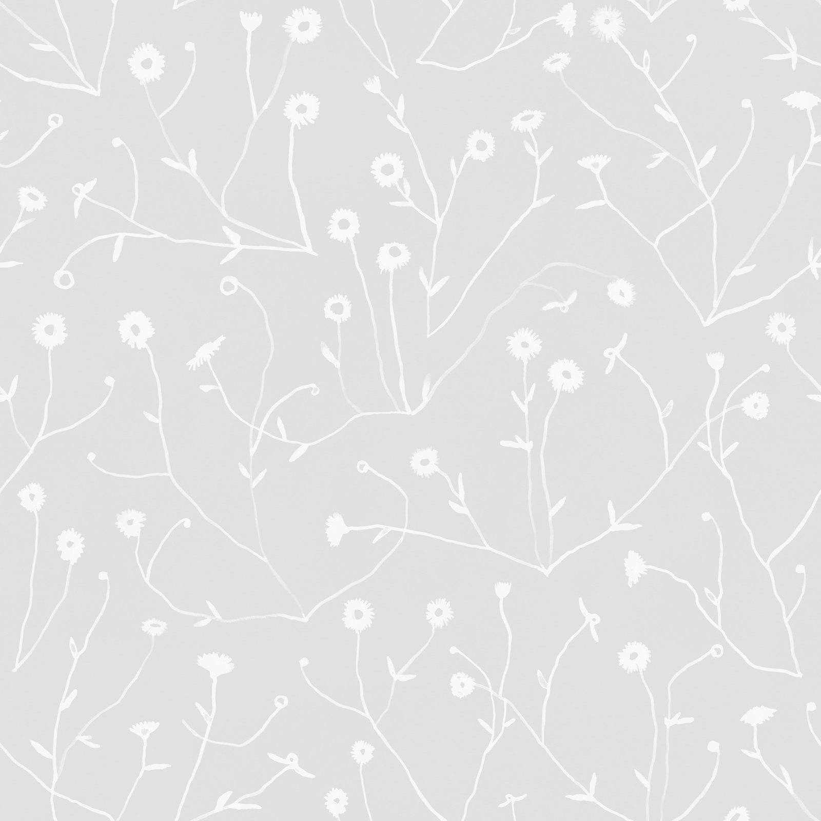 Keyes Floral Wallpaper, Light Gray