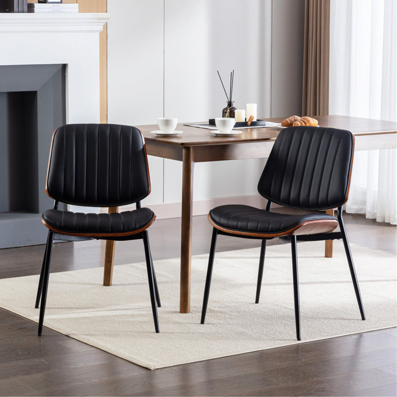 Titus Upholstered Dining Chairs, 2, Black