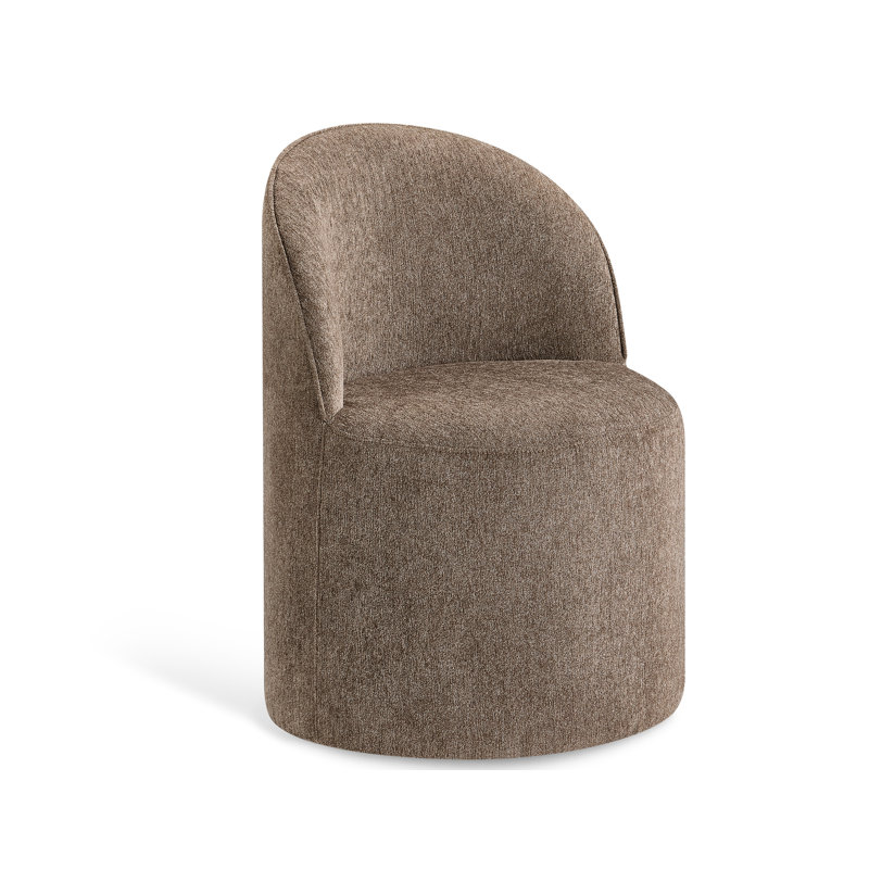 Chaise d'appoint rembourrée avec roulettes Maison, Moka