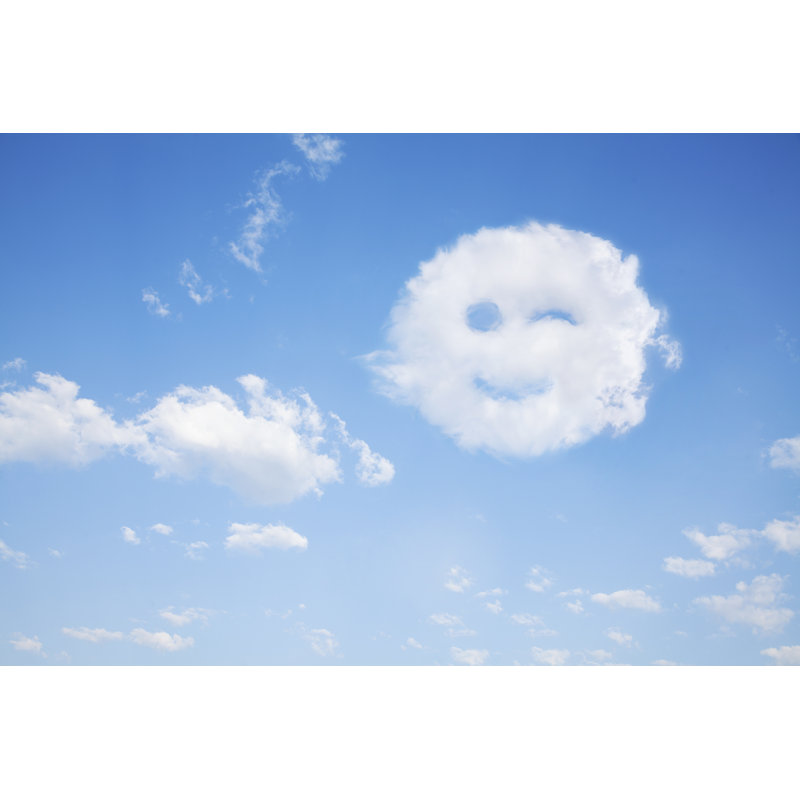 Smiling Winking Cloud In Blue Sky by FangXiaNuo - No Frame Print on Canvas, 30cm H x 46cm W