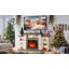 Meuble télé 72 po avec foyer pour téléviseur de 80 po ou moins, centre de divertissement avec station de charge et lumière DEL, blanc brun-125354762