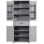 Armoire de rangement pour salle de bain avec portes, tiroir et tablette réglable - Gris pour la salle de bain: organisez votre salle de bain efficacement-1447260681