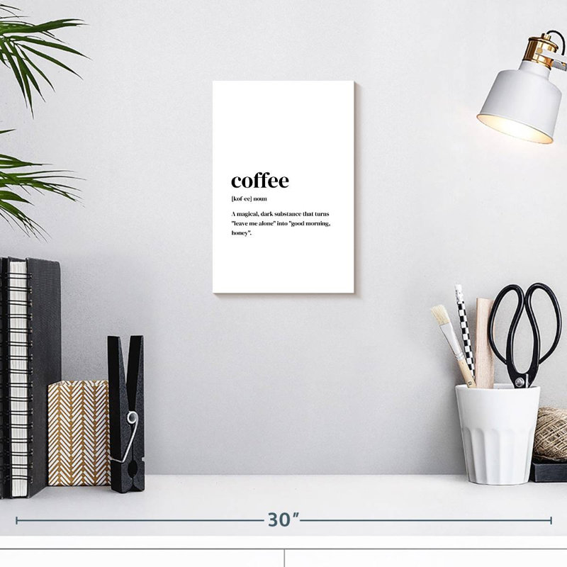 Coffee Typography, 12" H x 8" W