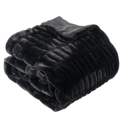 Soft Warm Rabbit Fur Blanket For Couch, Bed