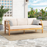 Adelayda Acacia Wood 3-Seater Sofa