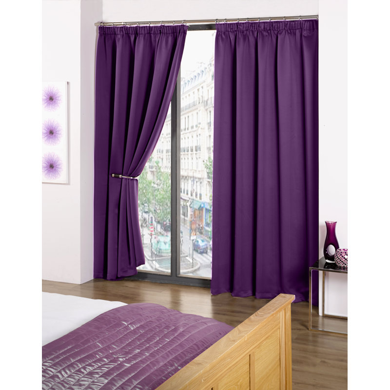 Cozine Blackout Curtain Pair, Amethyst, 168 W x 137 D cm