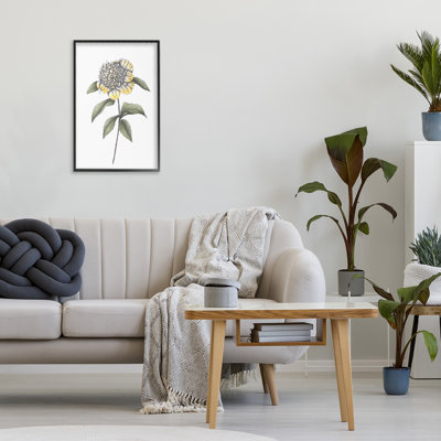 Camellia Flower Illustration Framed Giclee, design by Cecilia Battaini