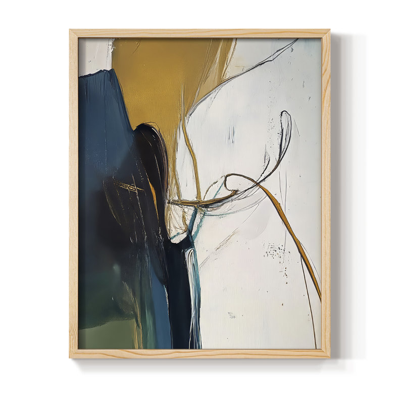 Reproduction encadrée ABSTRACT Series DCX - bois massif, H 30 po x l 24 po, Naturel