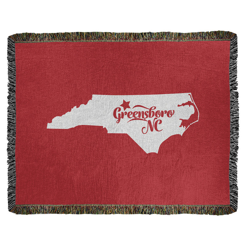Jeté en coton greensboro north caroline, 37 po x 52 po, Rouge