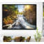 «Waterfall Through the Forest - Floater Frame», reproduction de photo sur toile-26695347