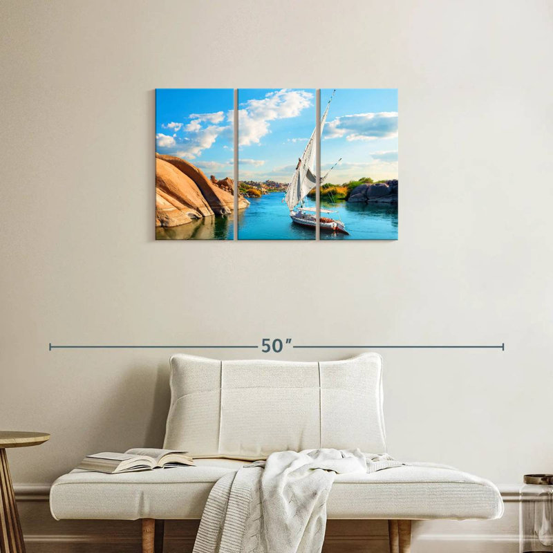 Meil River Nile Boat, H 20 po x l 33 po
