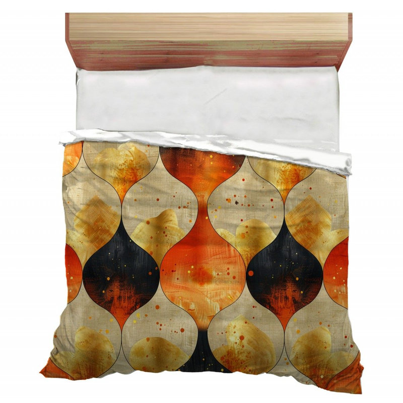 Abstract Shape Visual Damask Comforter, Queen Comforter 