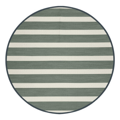  Tapis blanc lavable à rayures sauge
