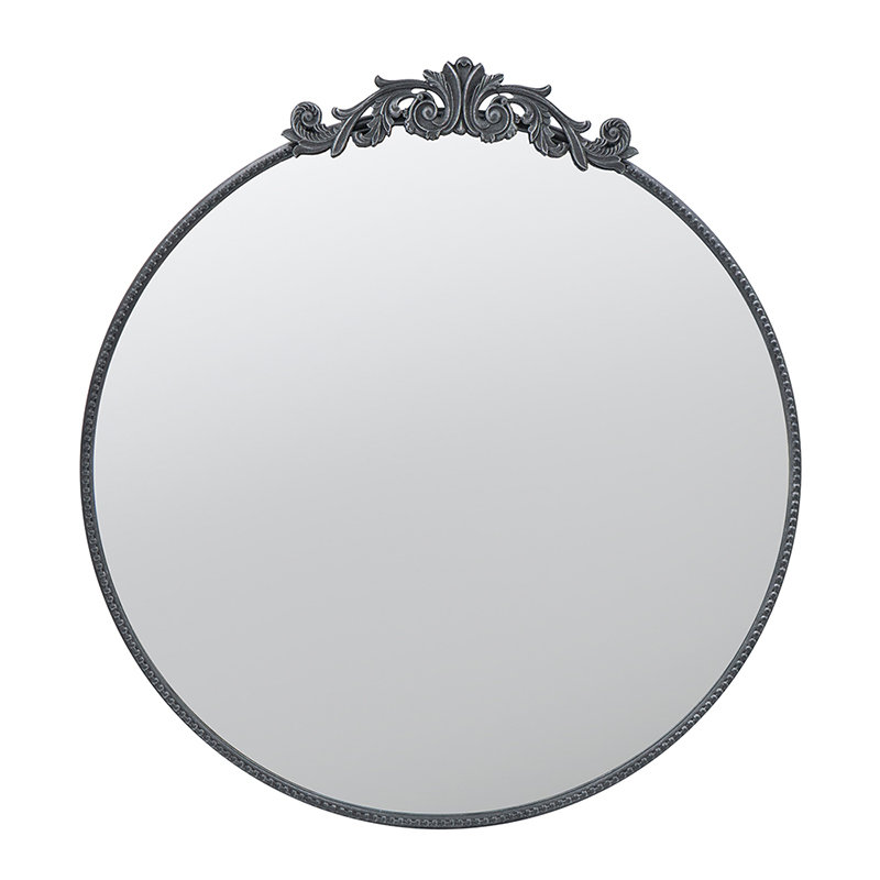 Gotcher Gotcher Round Wall Mirror with Baroque Inspired Frame