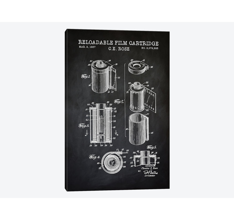 « rechargeable cartouche film », impression sur toile, H 40 po x l 26 po x P 1,5 po, Pas de tapis, Toile tendue