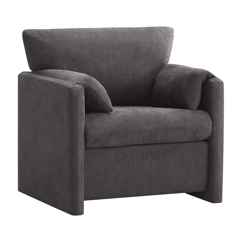 Fauteuil d'appoint surdimensionné en chenille 32,7 po, Gris foncé
