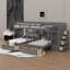 Lit superposé double au-dessus de simple et double, construit avec des sections de rangement-518452169