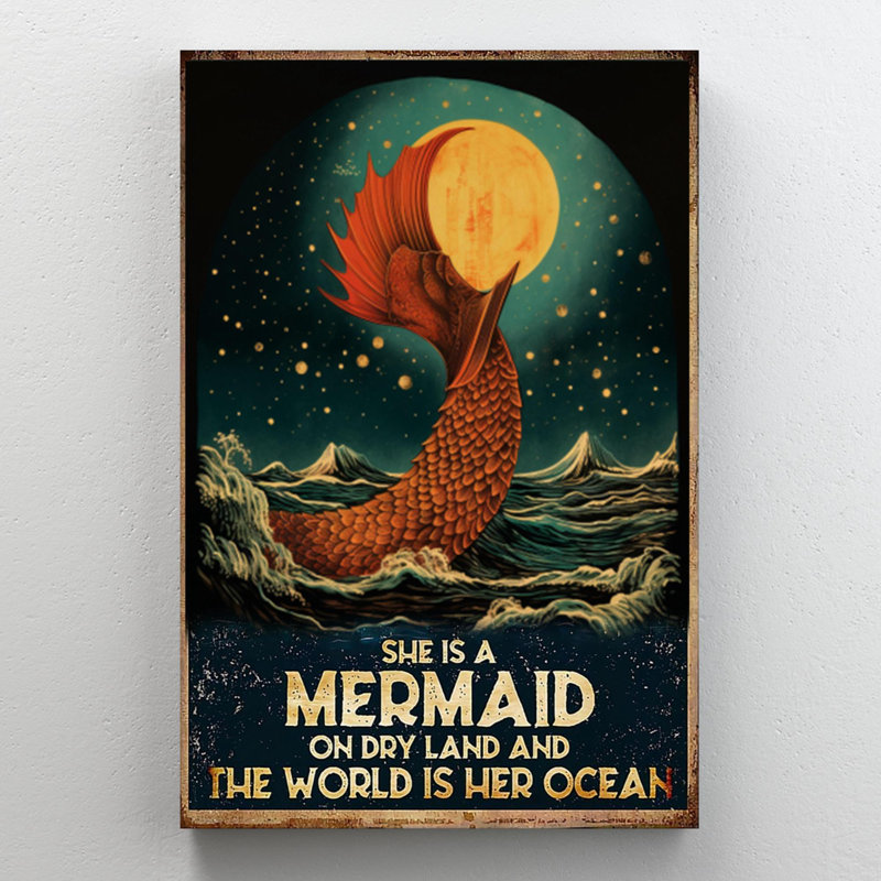 She Is A Mermaid, H 20 po x l 16 po x P 1,25 po