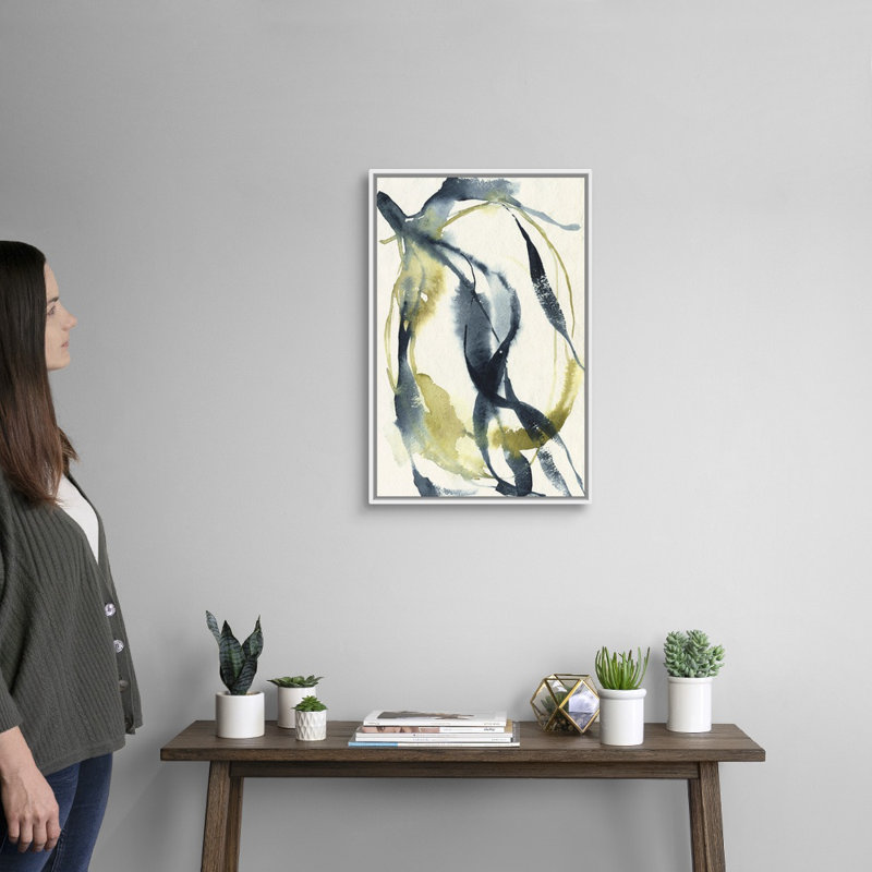 «Unwind II» par Jennifer Goldberger - reproduction d'art, H 26 po x l 18 po x P 1,75 po, Toile blanche encadrée