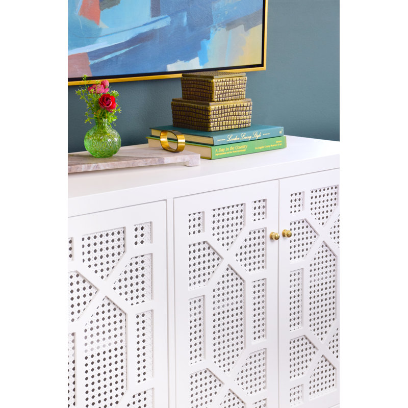 Tadeo Decorative Tray, Beige/Brass