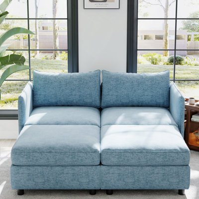 Love Seat Couches, Chaise Longue Mid Century Modern Sofa Couch With Storage For Small Spaces, Living Room , Bedroom