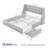 Bed Frame with LED Lights,Upholstered Wingback Storage Bed with Built-in Outlets & 4 Drawers-966201852-966201854