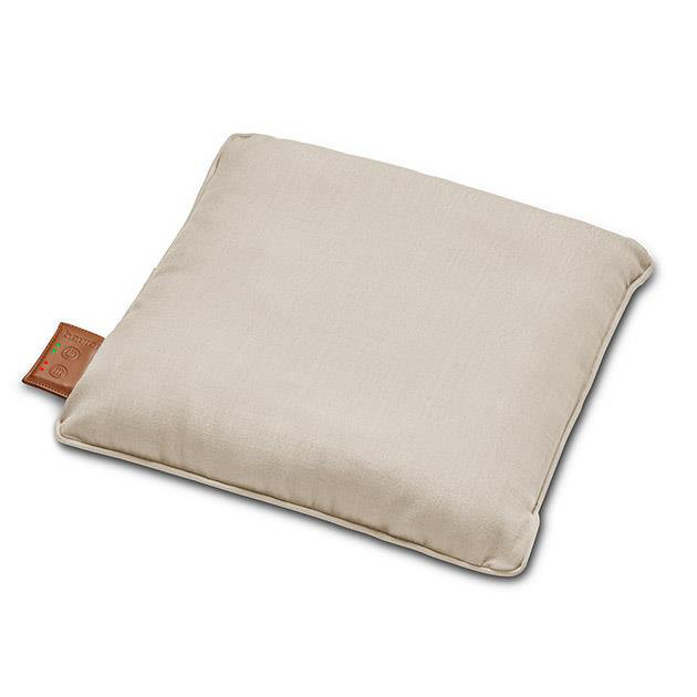 Cordless Heated Throw, Natural/Grey