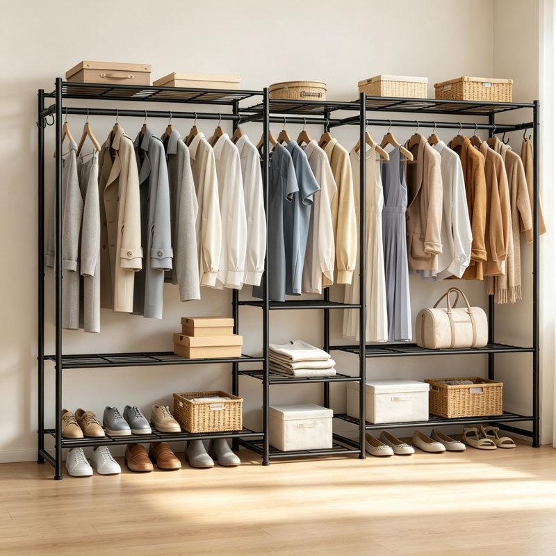157.1cm Adjustable Portable Wardrobe