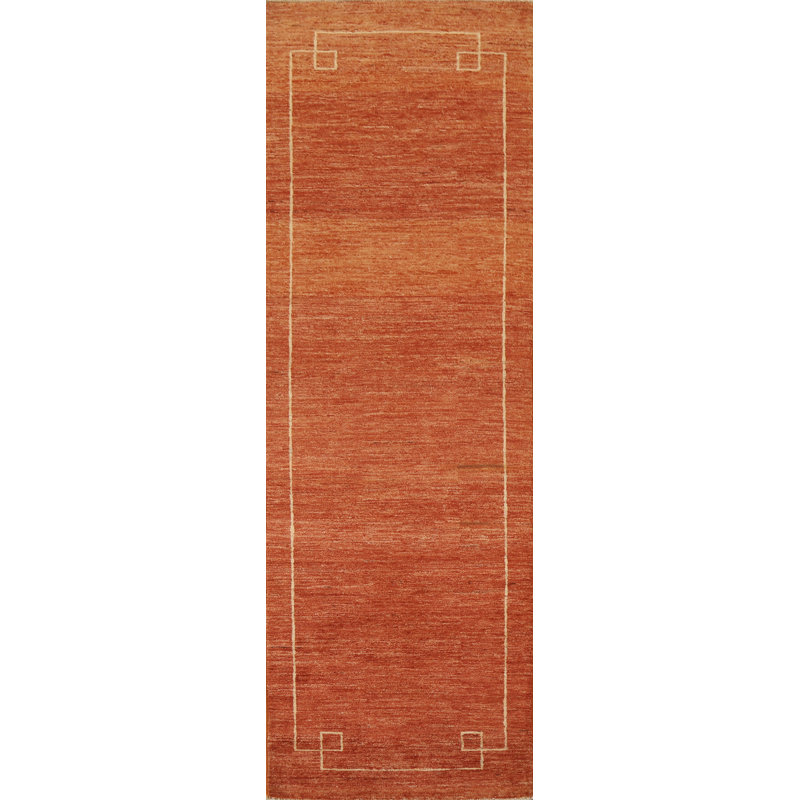 Orange Gabbeh Runner Rug 3x9