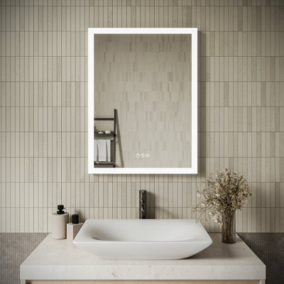 Streamline Rectangular Frameless LED Bathroom Vanity Mirror with Defogger, Dimmability, Color Temperature Change