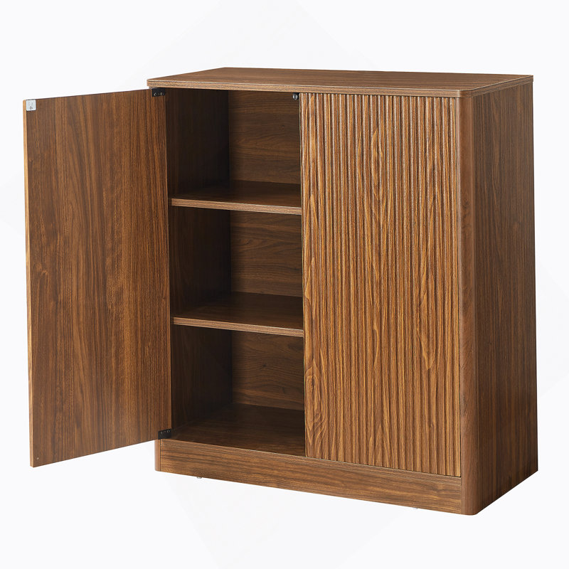 31.5-Inch Modern Wavy Sideboard, Curved Contour Design Storage Cabinet, 2-Door Cabinet With Storage Function, Suitable For Kitchen/Bedroom/Living Room