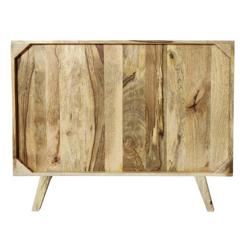 Crowell Solid Wood 95cm W 3 - Drawer Chest of Drawers, Natural