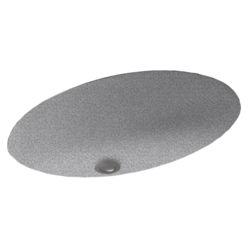 Lavabo de salle de bain ovale encastré avec trop-plein, Granite