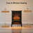180° Panoramic 3-Sided Glass Retro Electric Fireplace Stove, 1500W, 15.4"D * 9.5"W * 22"H Compact Space Heater