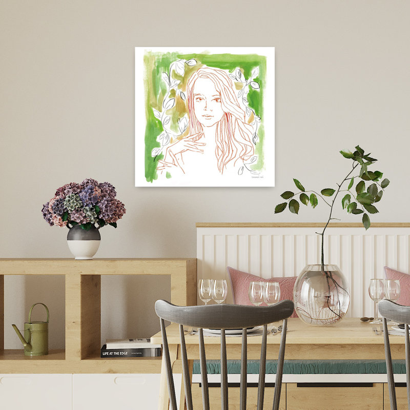 «Ethereal Youth», art abstrait paysage fantaisiste éthéré, H 18 po x l 18 po