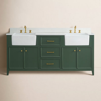 Aisa 72" Pine Double Bathroom Vanity