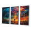 «Wanderer In Distant Urban Land - Space Paysages», ensemble d'art mural-790431778-790431782