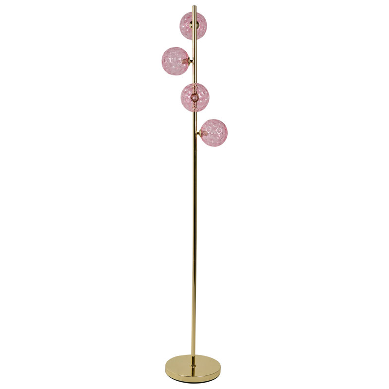 157cm Gloss Traditional Floor Lamp, Pink