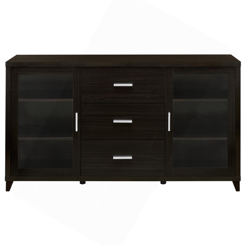Nyler Cappuccino 3-Drawer Rectangular TV Console