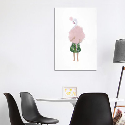 Flamingo Girl by Leah Straatsma - Wrapped Canvas Gallery-Wrapped Canvas Giclée