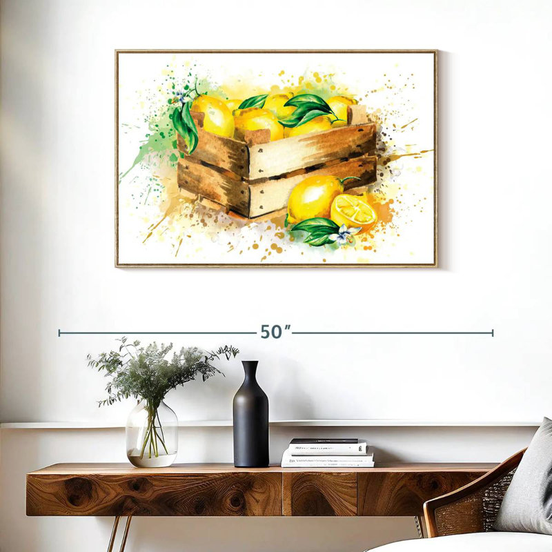 Récolte de citronnelle, Cadre flottant en bois naturel, 37 po x 25 po