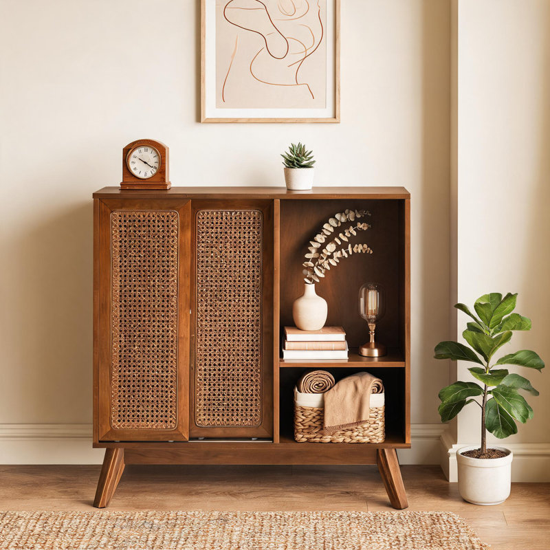Buffet Mid-Century Modern, Bois foncé